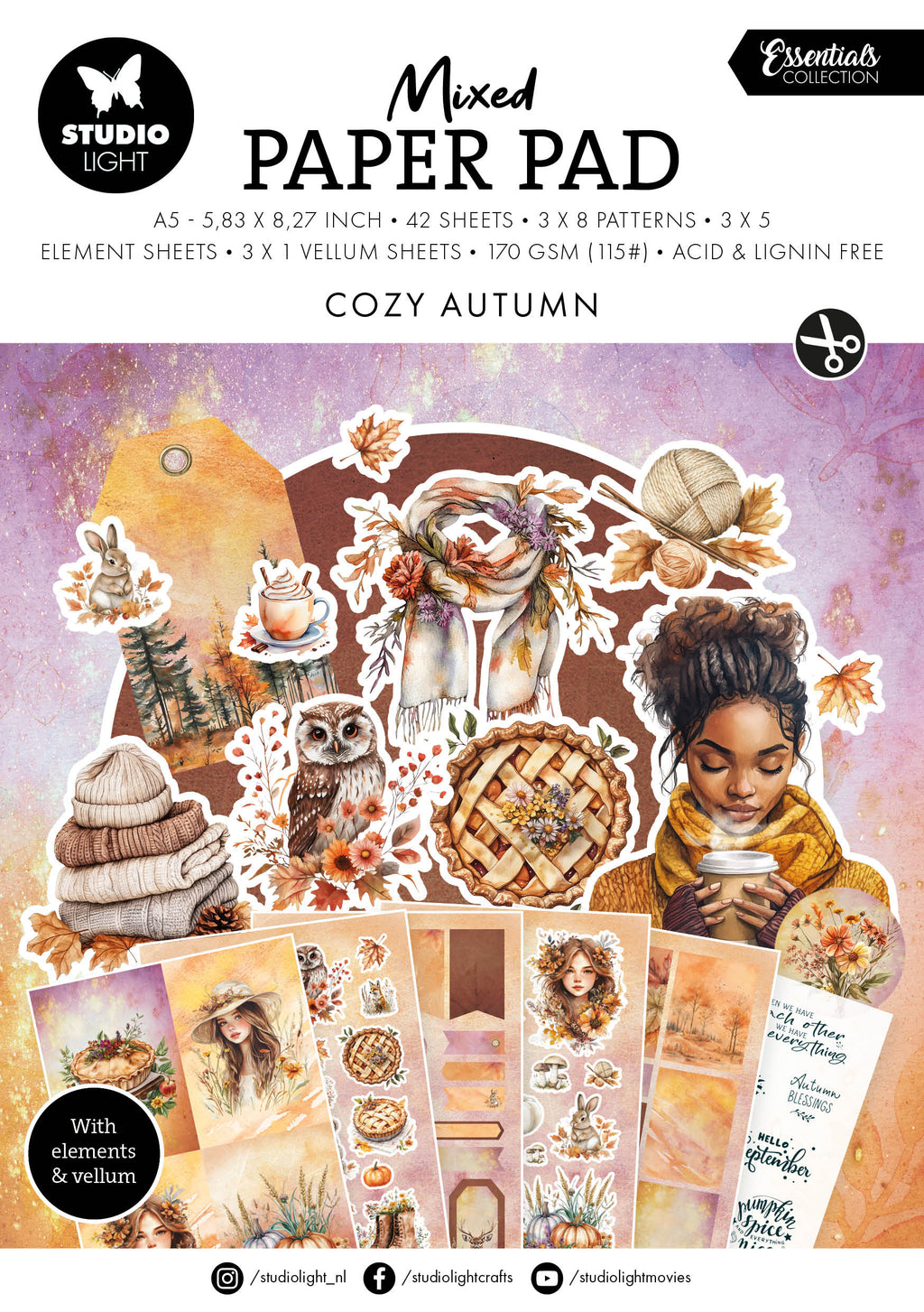 SL Mixed Paper Pad Autumn Essentials 42 Sheets