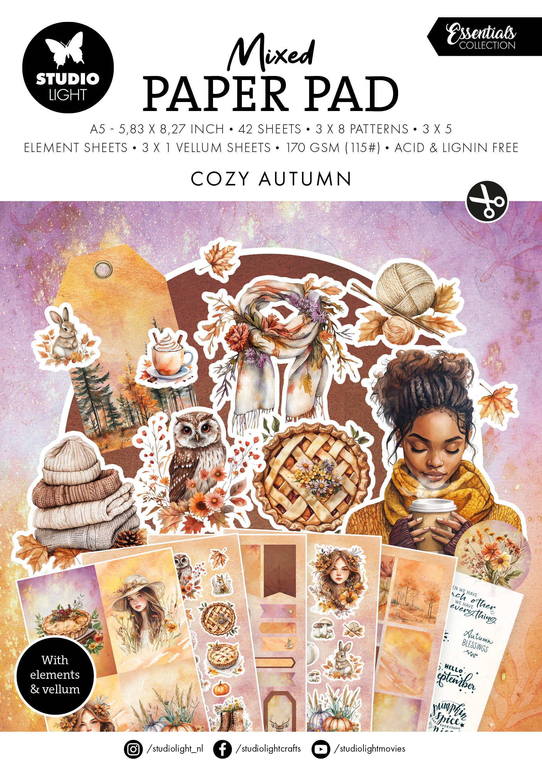 SL Mixed Paper Pad Autumn Essentials 42 Sheets