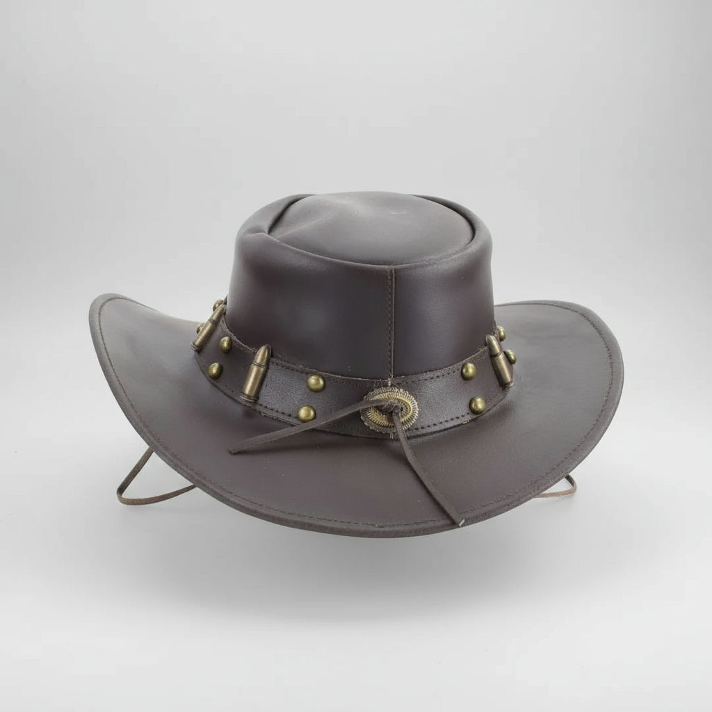 Shapeable Cowboy Hat with 12 Gauge Bullet Slice & Embellishments