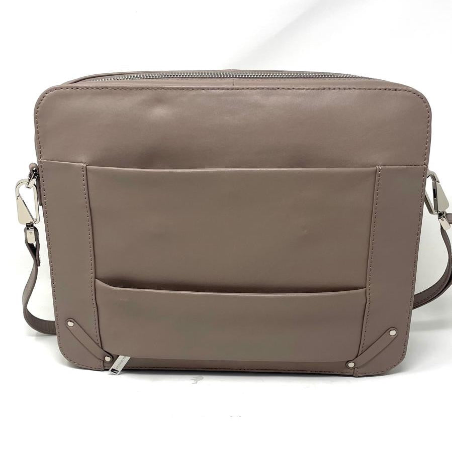 Taupe Leather Work Bag - Sofia
