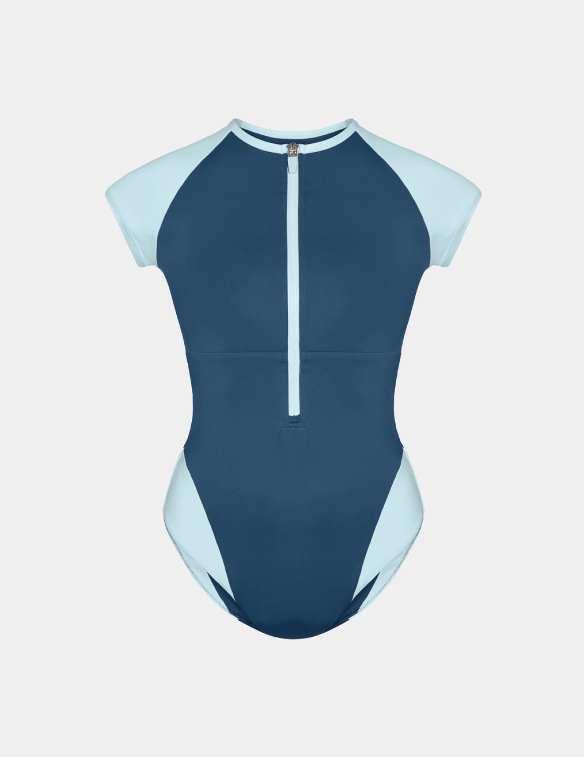 Cap-Sleeve One Piece Swimsuit - Color Block
