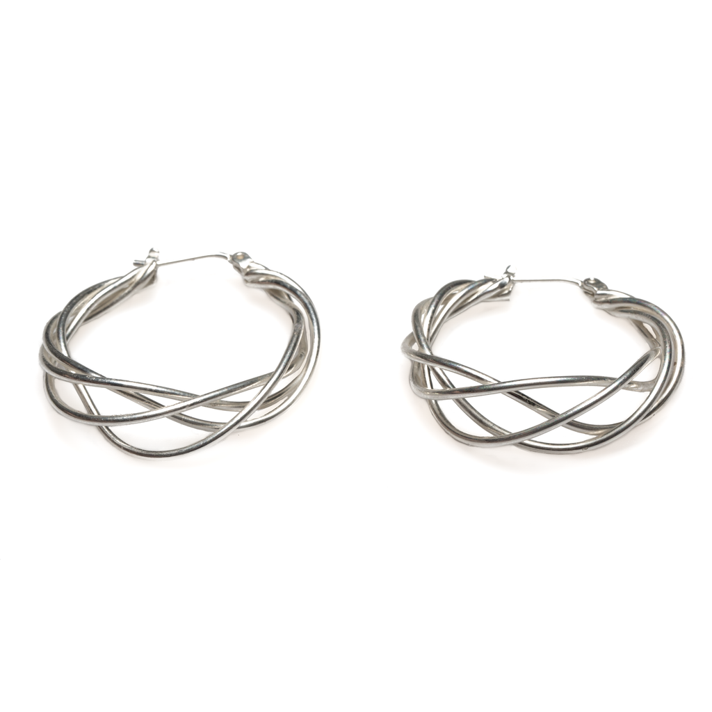 Twist Earrings - Silver Plate