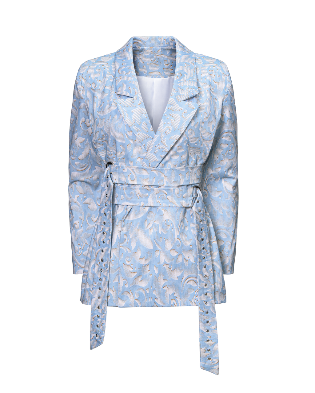 Twill Double Belted Boyfriend Blazer