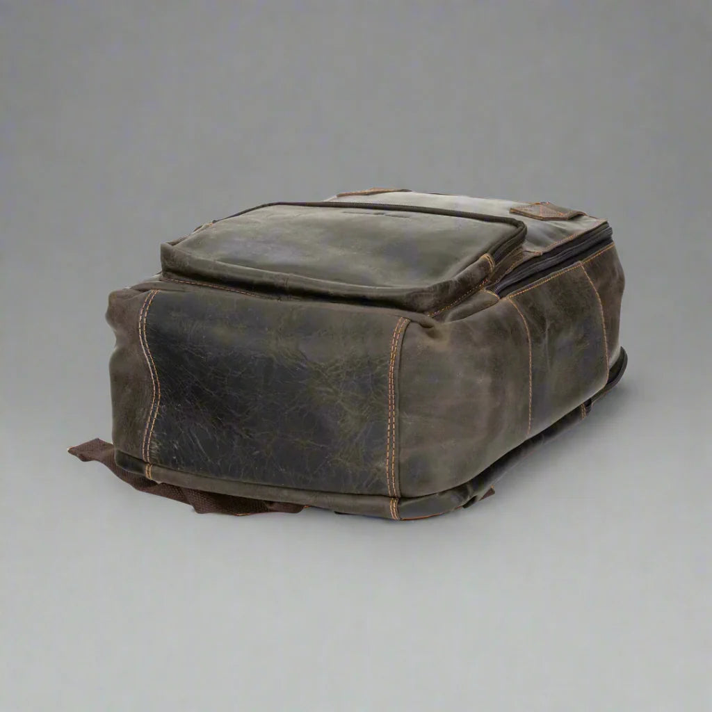 Greenwood Leather Backpack with Reinforced Laptop and Tablet Compartments