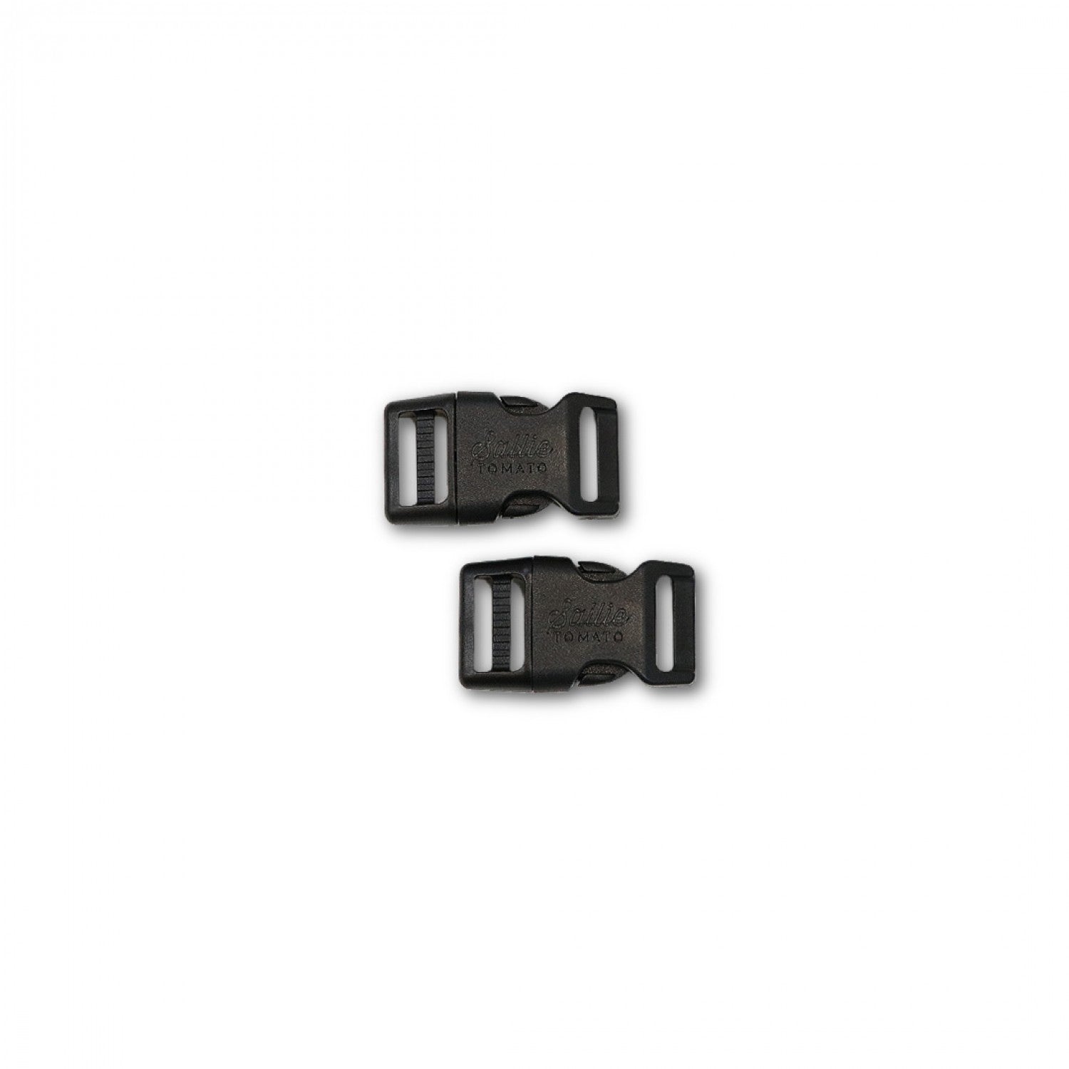 Sallie Tomato Side-Release Buckle 1in Black Plastic 2pk
