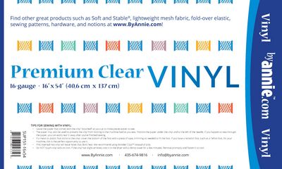 Rouleau de vinyle transparent de qualité supérieure d'Annie, 16 po x 54 po