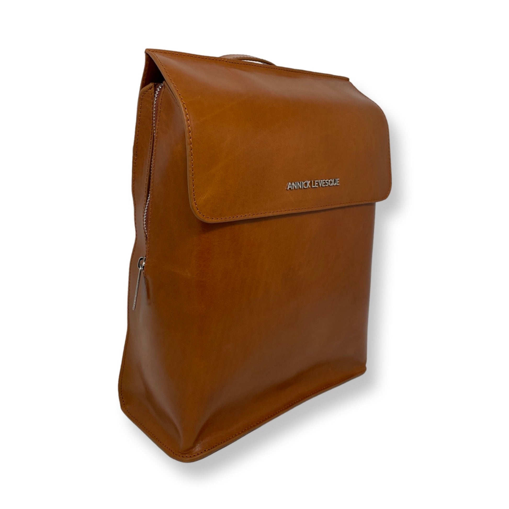Cognac Leather Backpack, Antoinette