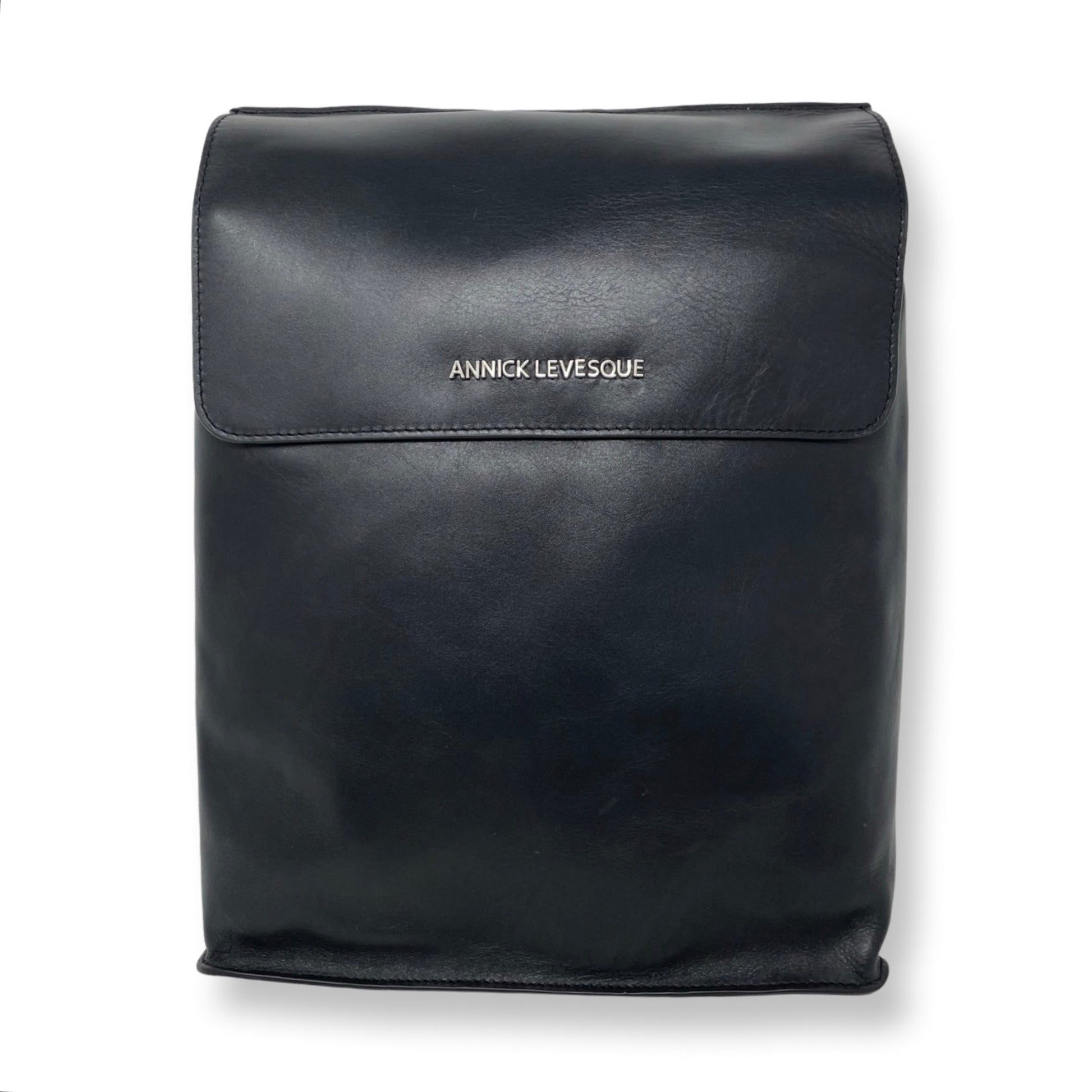 Black Genuine Leather Backpack, Antoinette