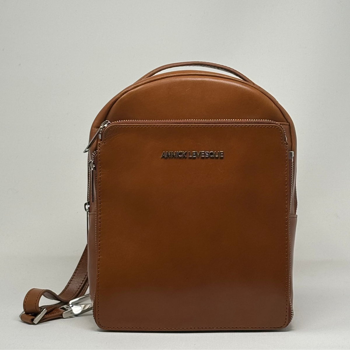 Alice Genuine Leather Backpack, Cognac