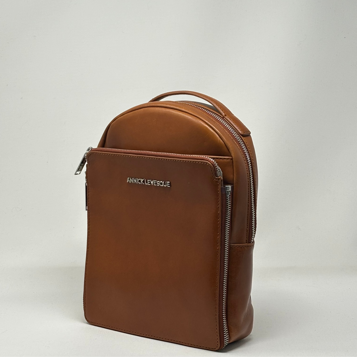Alice Genuine Leather Backpack, Cognac