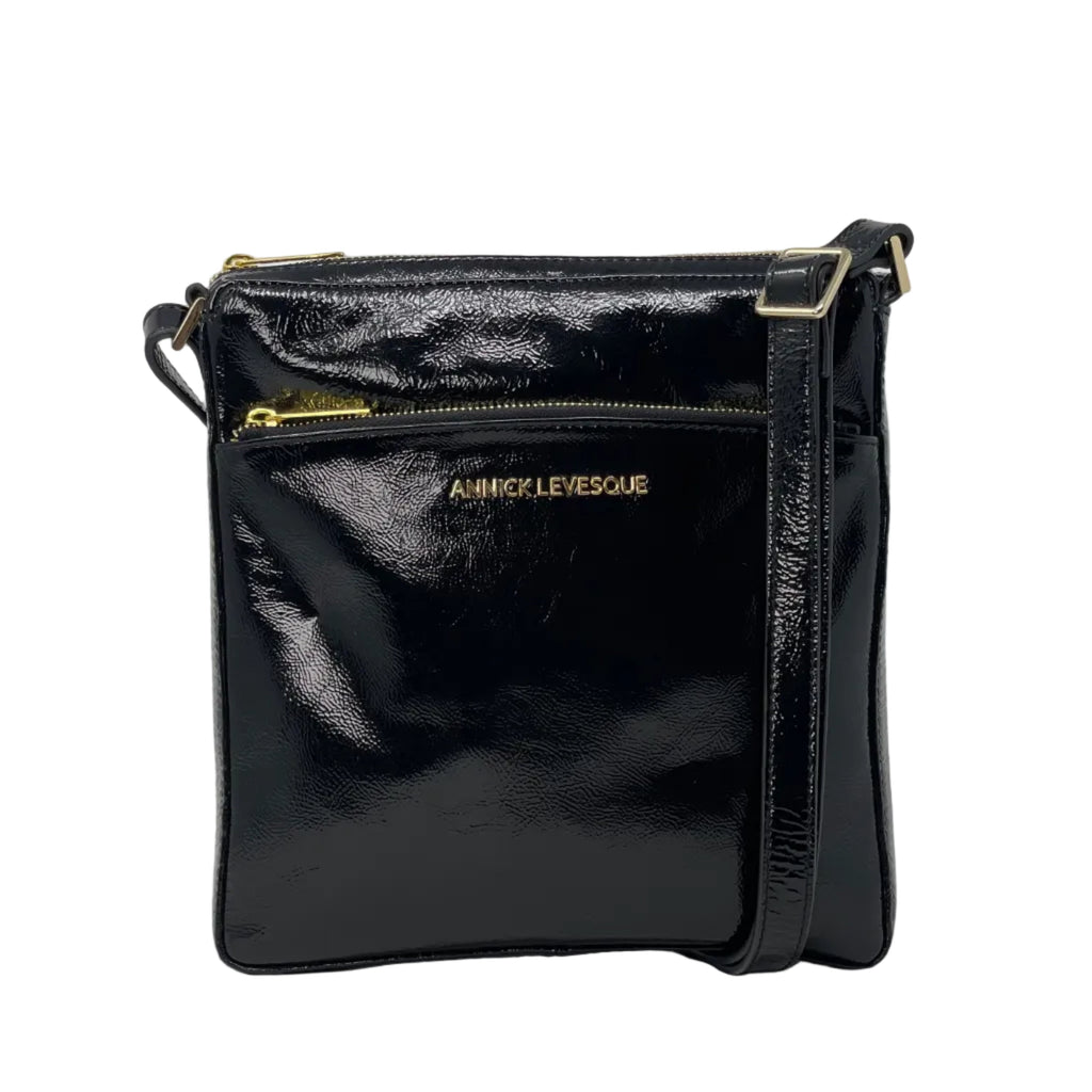 Black Patent Leather Shoulder Bag | Gisèle