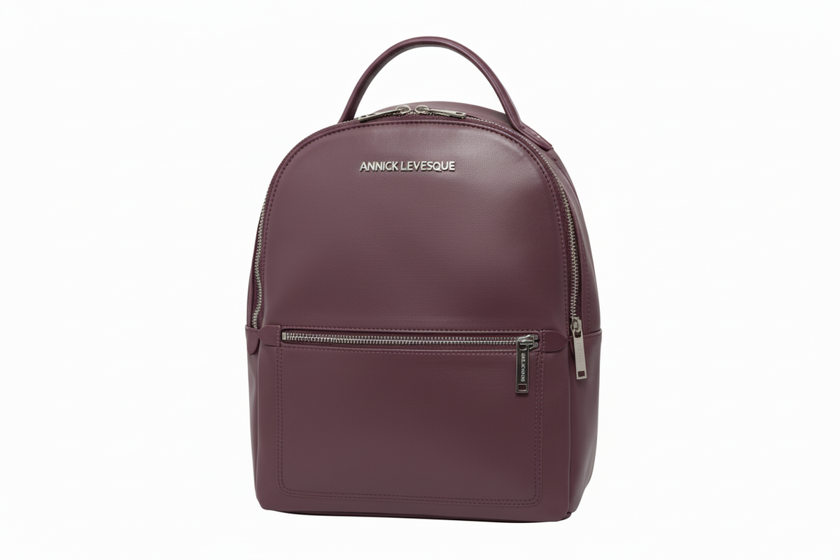 Eggplant Leather Backpack, Eve