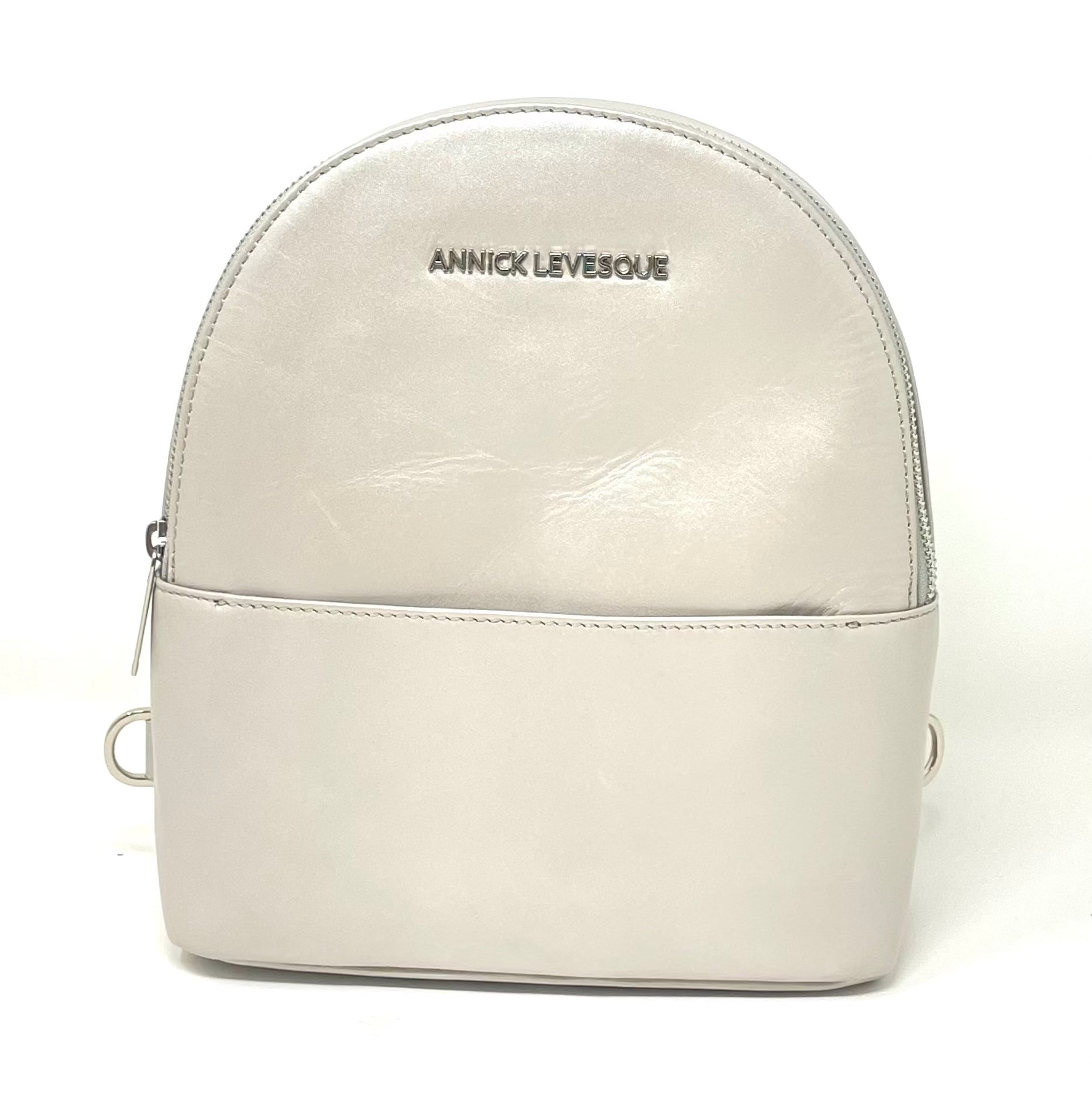 Small Leather Beaded Convertible Backpack - Caroline