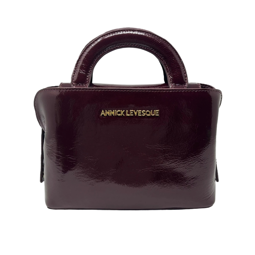 Two-in-One Burgundy Patent Leather Handbag | Clarence
