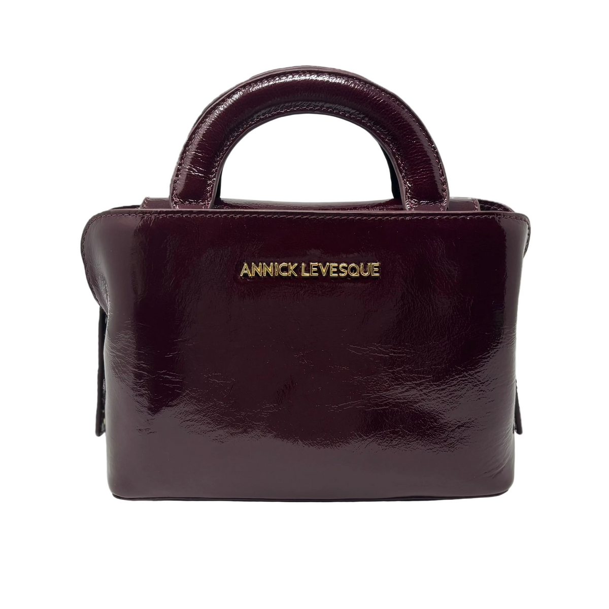 Two-in-One Burgundy Patent Leather Handbag | Clarence