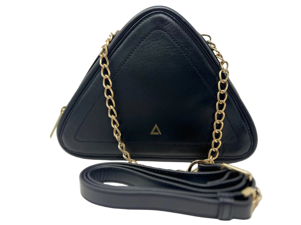 Triangle Shaped Evening Bag, Black, Kiana