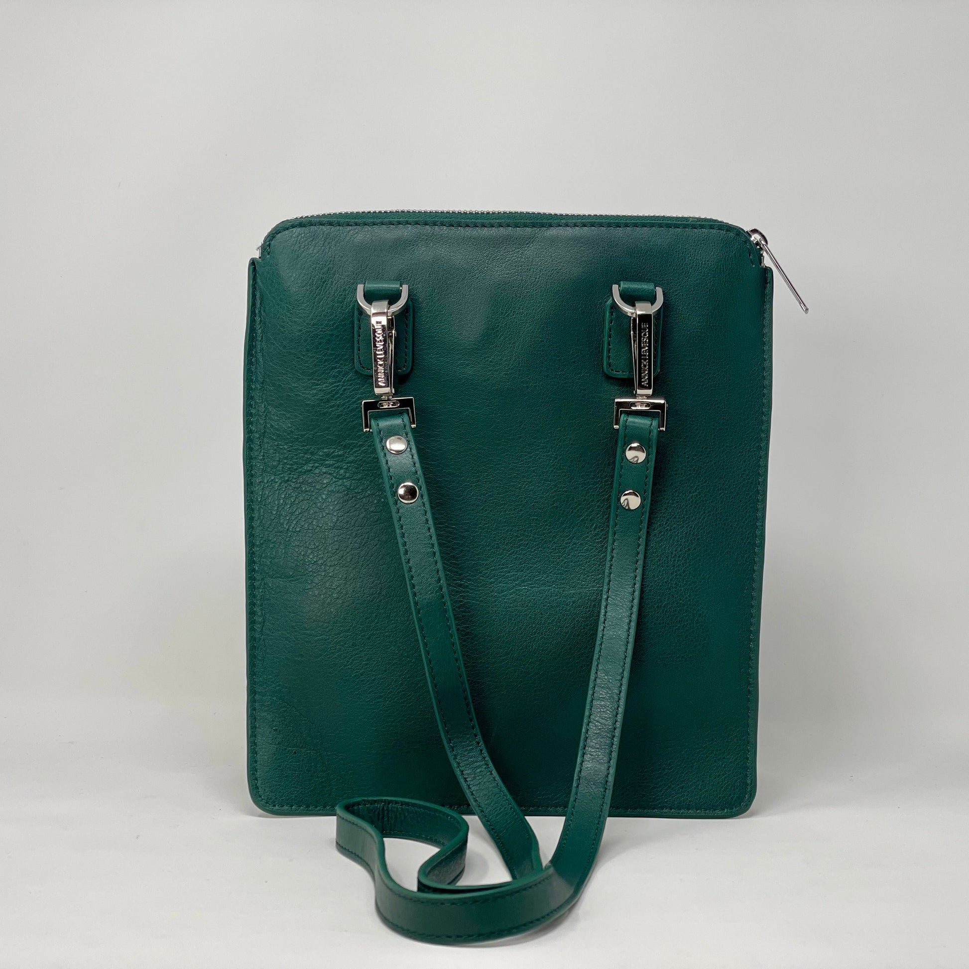 Small Dark Green Leather Shoulder Bag - Stella