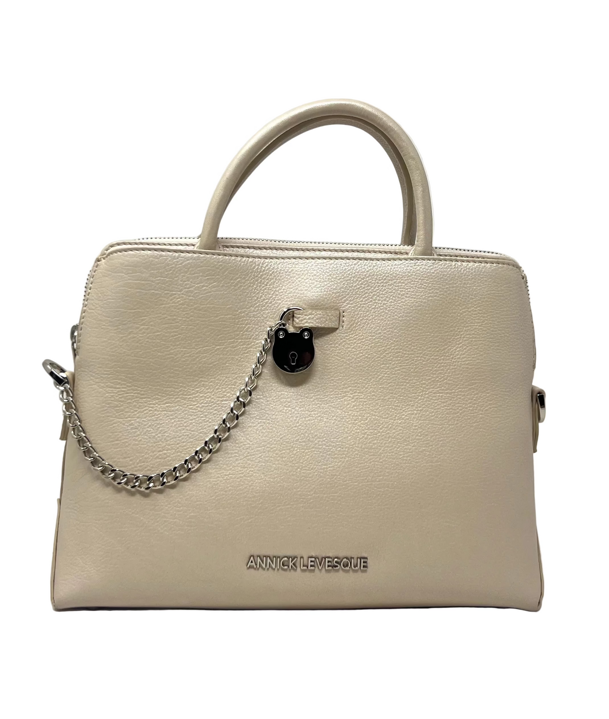 Champagne Leather Handbag, Miranda
