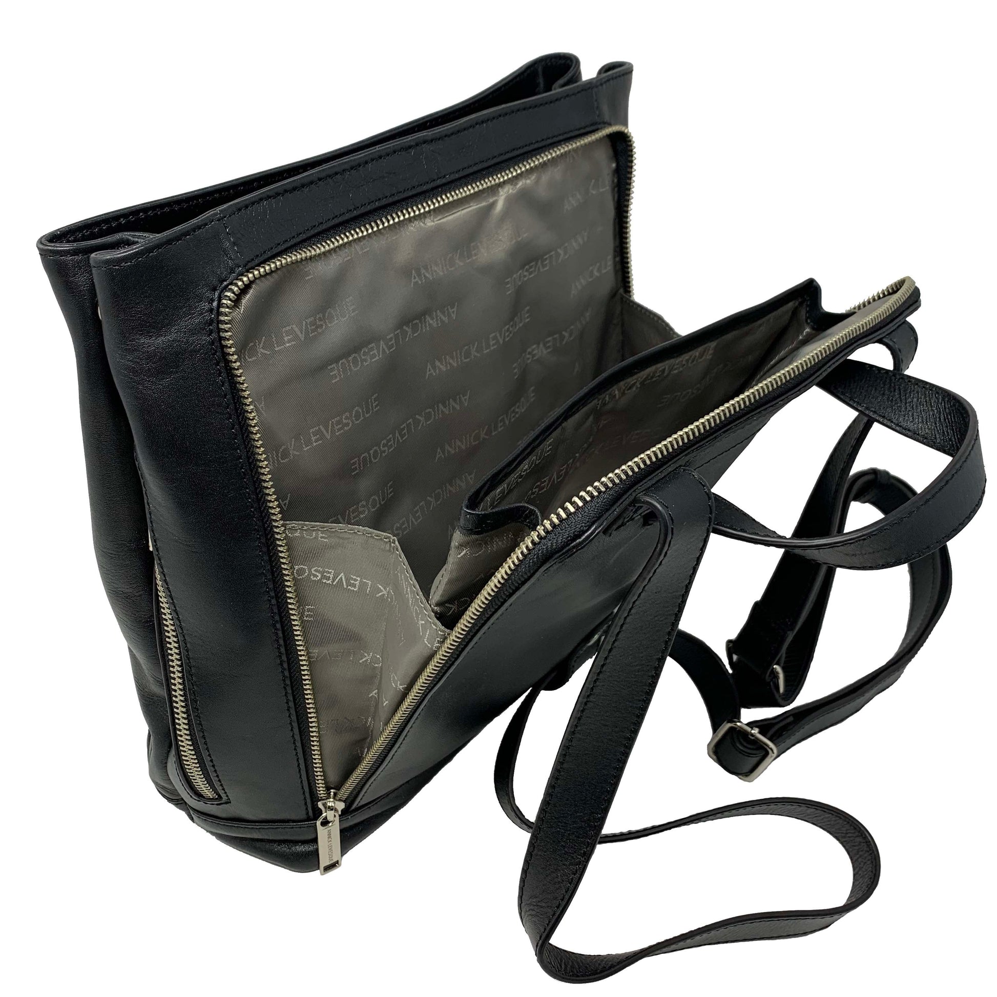Black Anti-Theft Leather Backpack | Lore