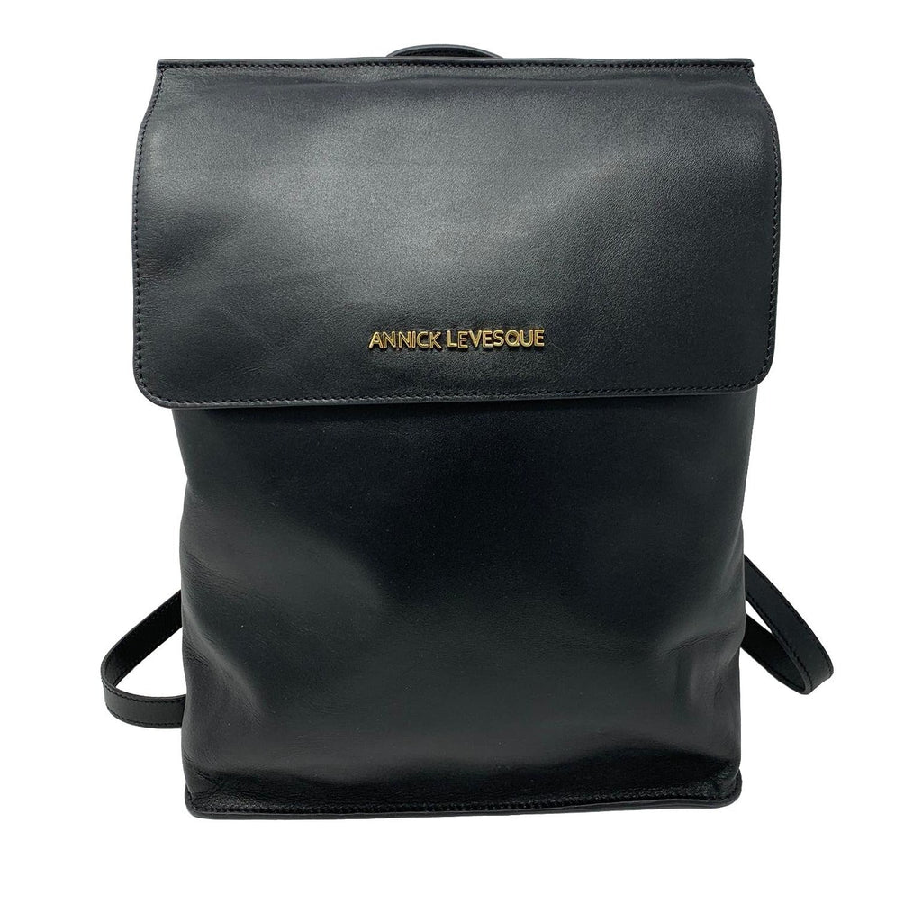 Black Genuine Leather Backpack, Antoinette