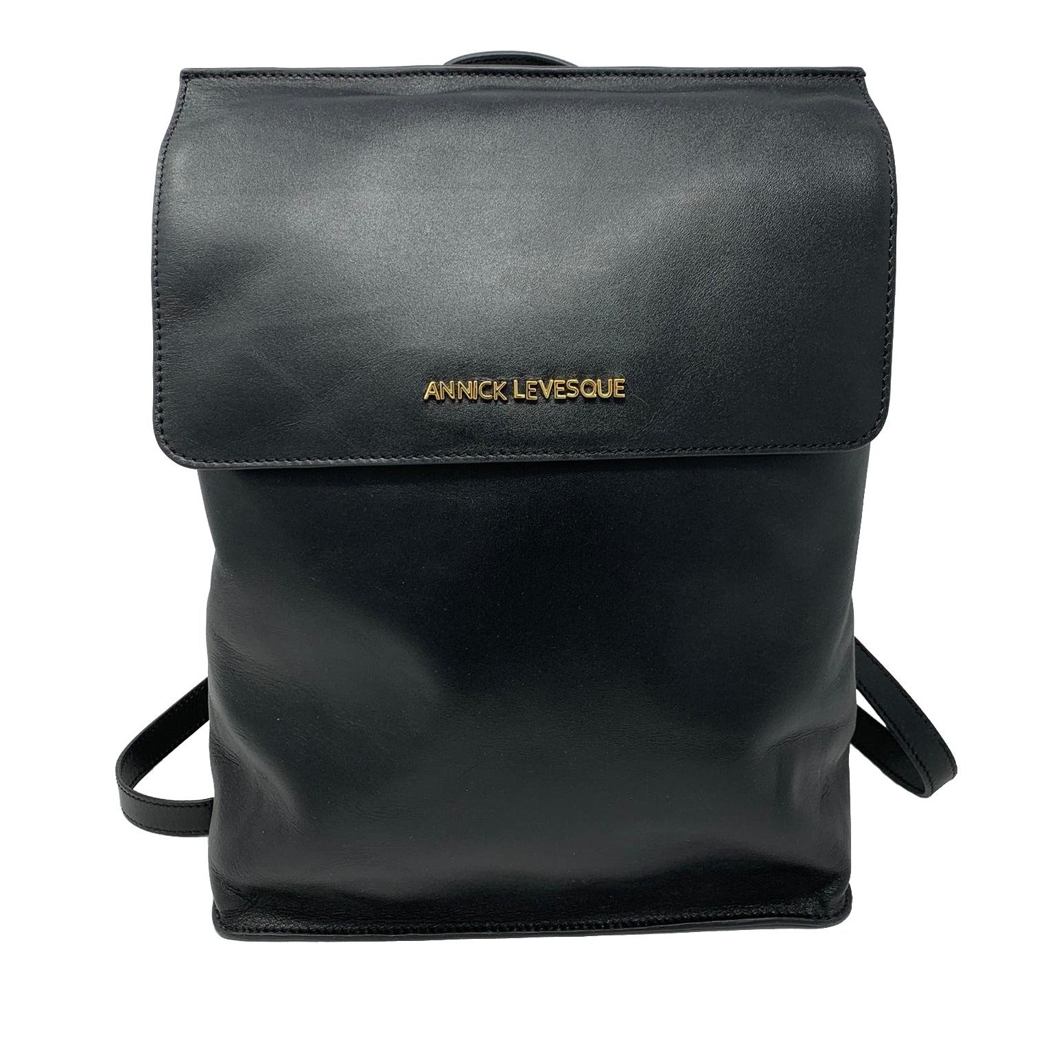 Black Genuine Leather Backpack, Antoinette
