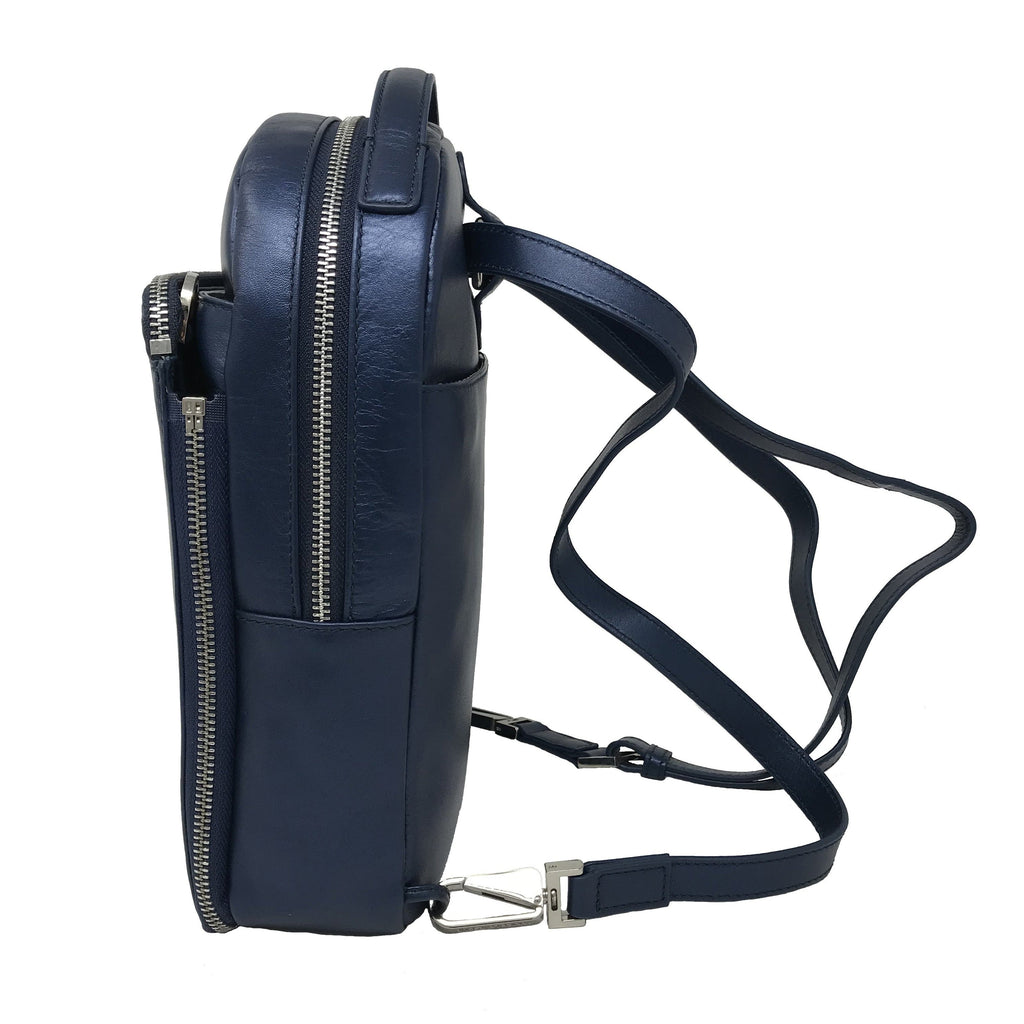 Alice Genuine Leather Backpack, Navy Blue