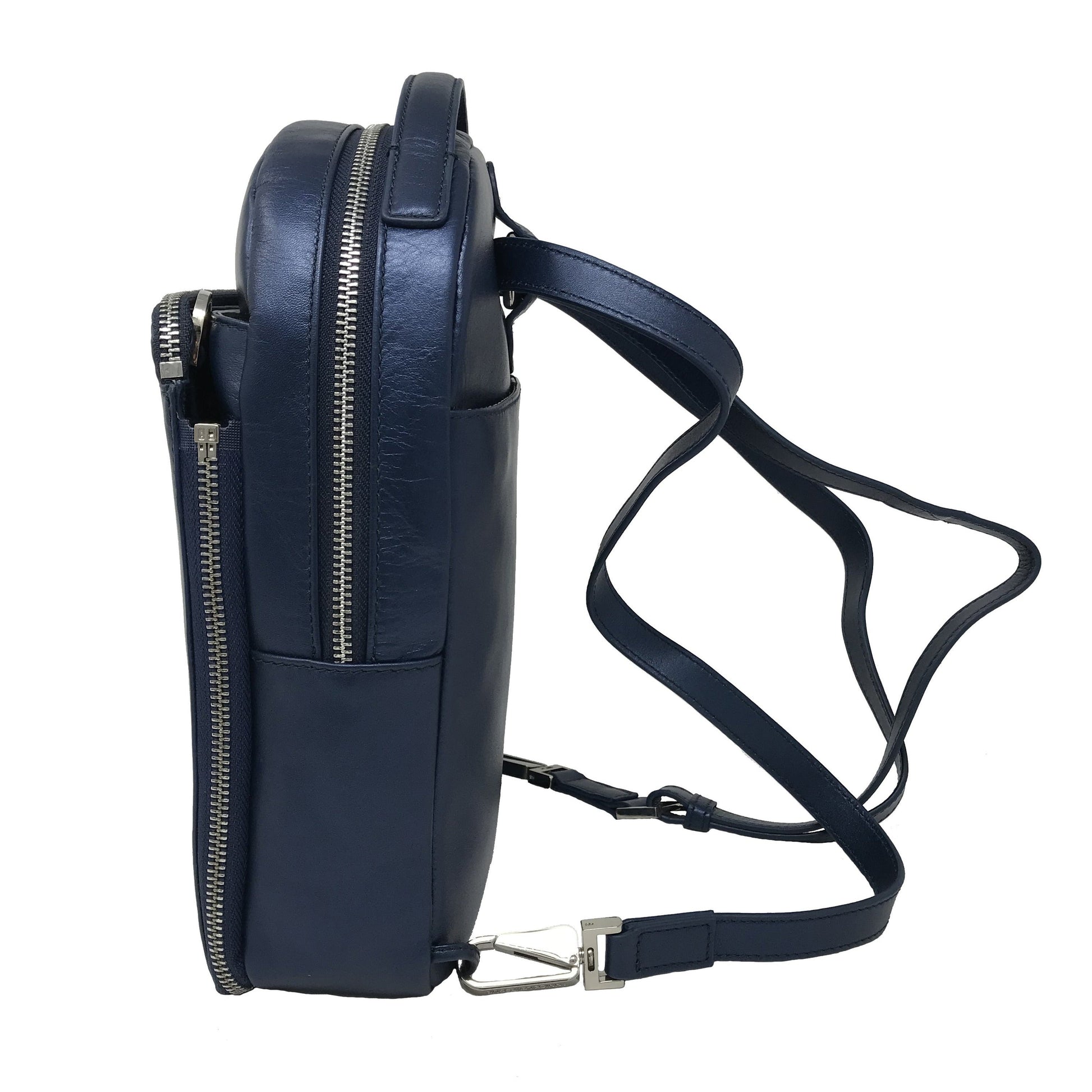 Alice Genuine Leather Backpack, Navy Blue
