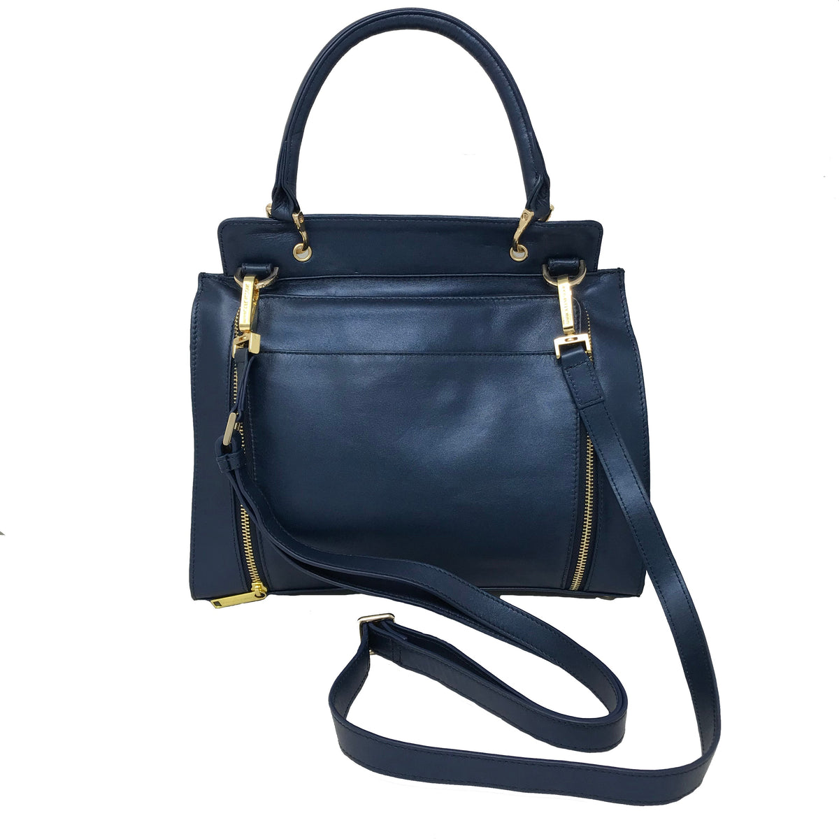 Genuine Leather Navy Blue Handbag - Chloé