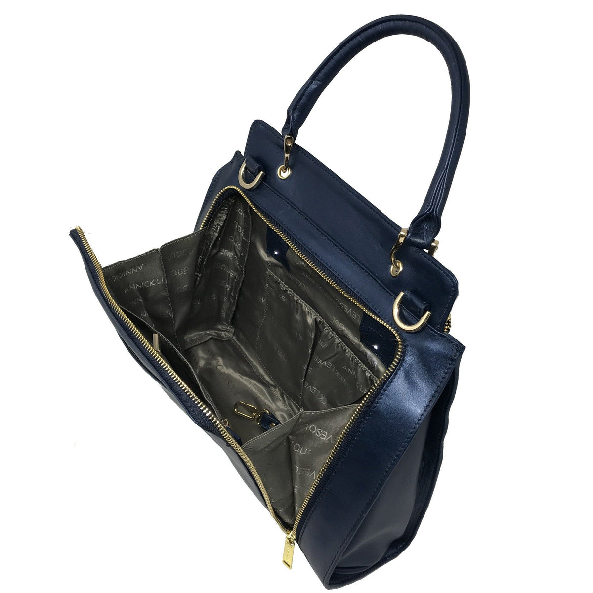 Genuine Leather Navy Blue Handbag - Chloé