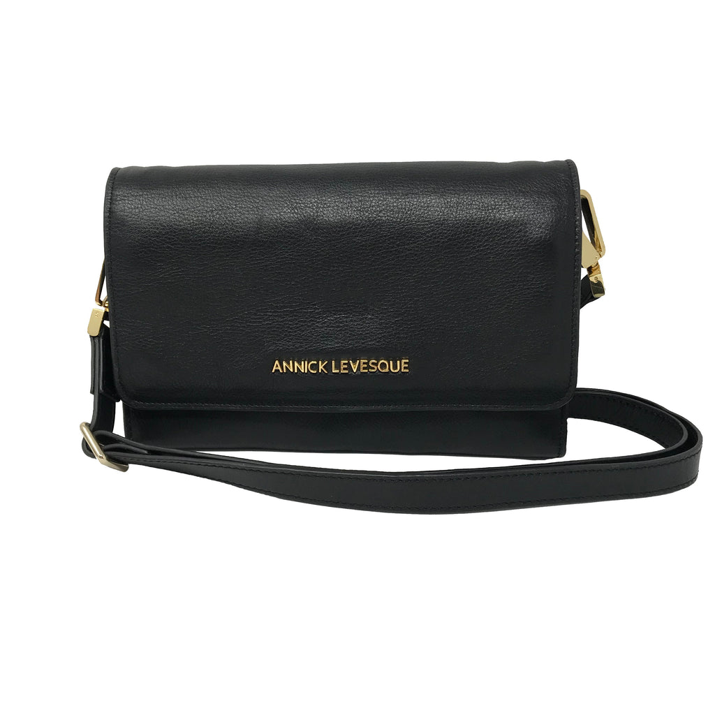 Black Genuine Leather Handbag with Bow | Scarlett - PREORDER