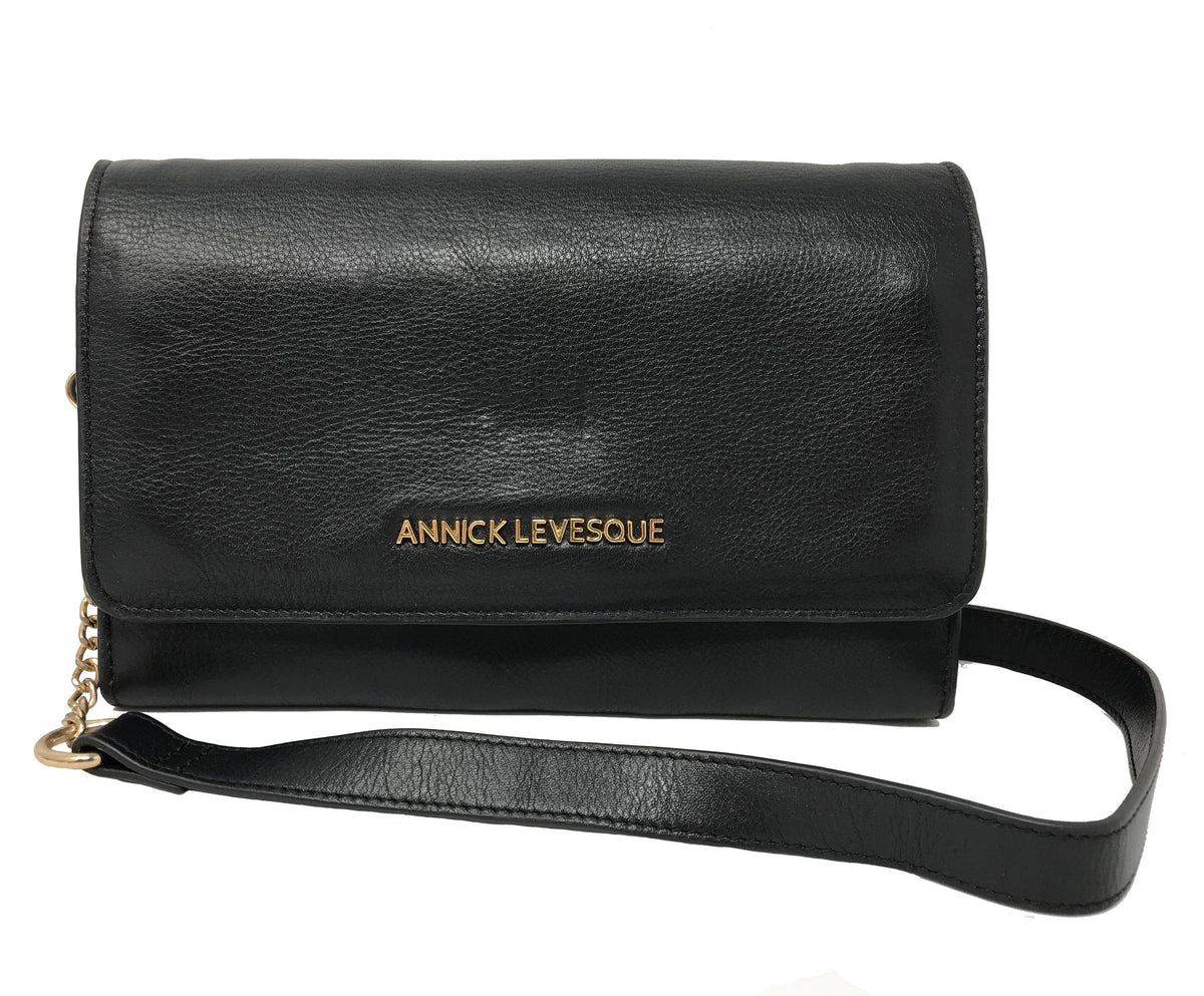 Black Genuine Leather Handbag with Bow | Scarlett - PREORDER