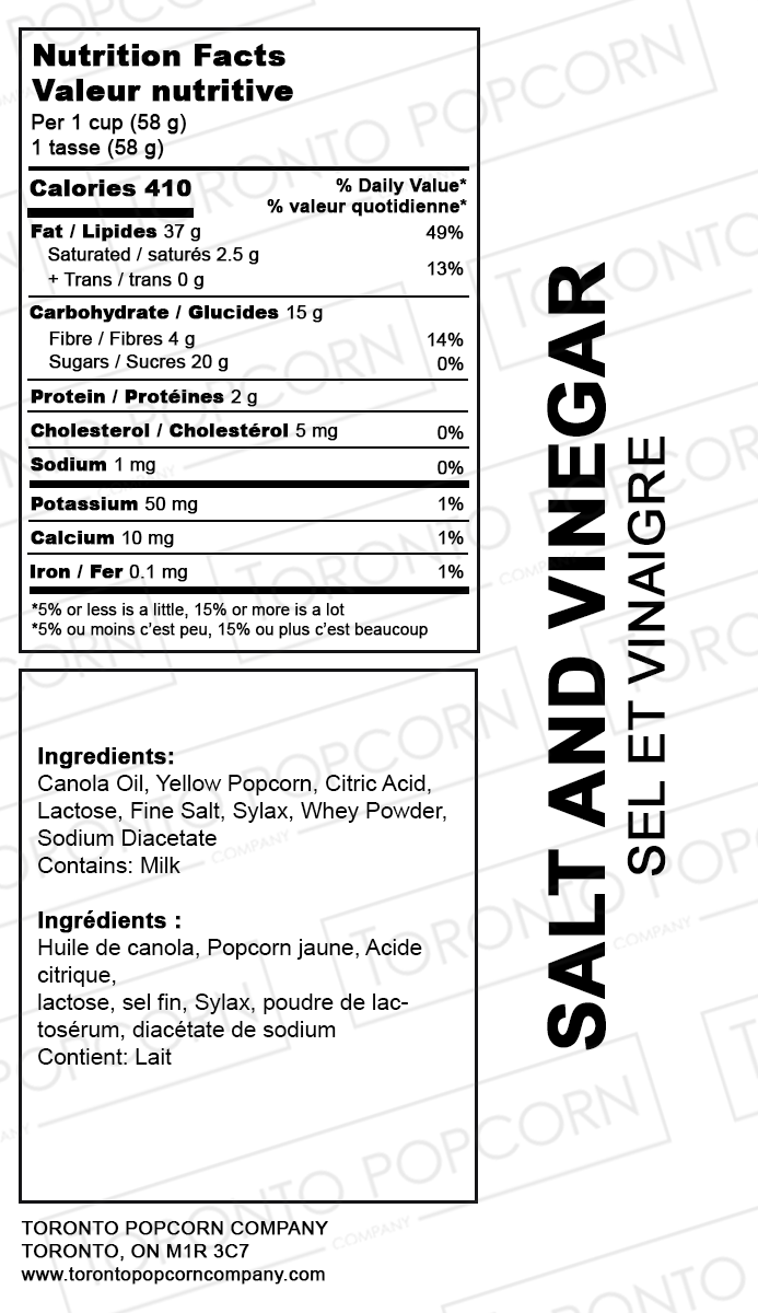 Popcorn sel et vinaigre