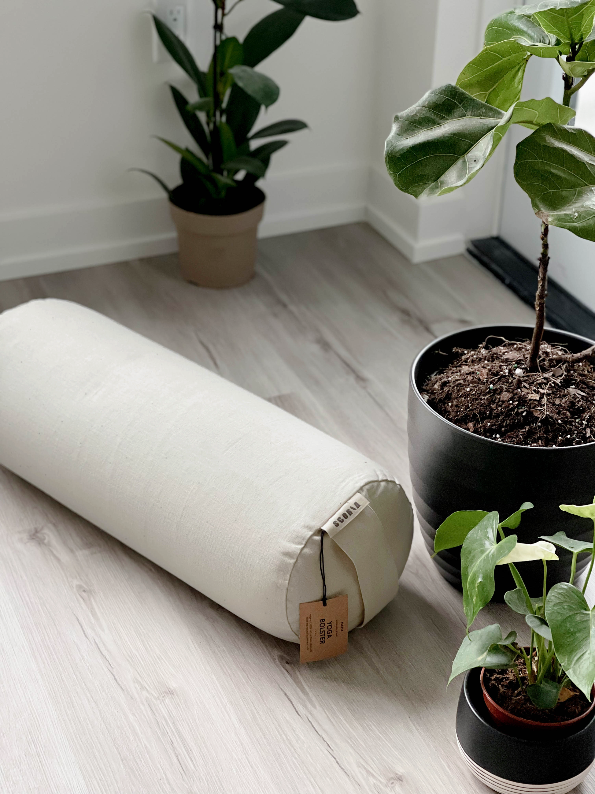Round Yoga Bolster | Natural & Organic | Ivory White