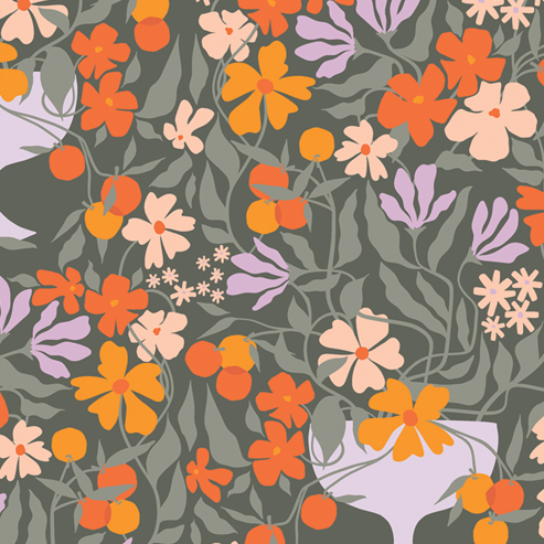 Mandarine AGF ; pièce maîtresse en croissance, 1/4 yard - À VENIR