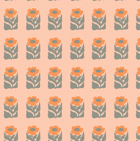 AGF Tangerine; Timbre à pétales, 1/4 yard - À VENIR