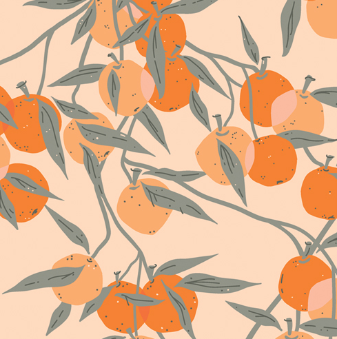 Mandarine AGF ; branches chargées de fruits, 1/4 yard - À VENIR
