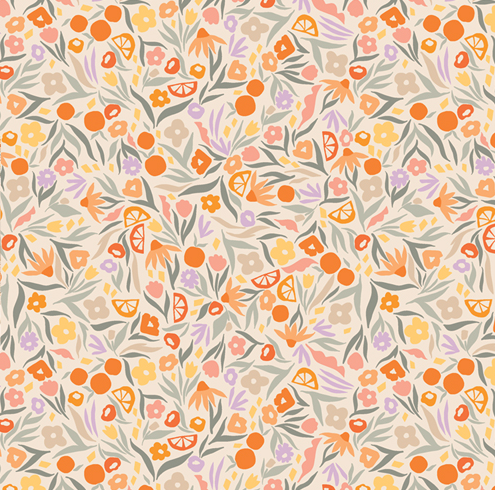 AGF Tangerine; Zeste floral, 1/4 yard - À VENIR