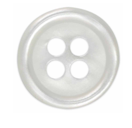 Elan ; Bouton 4 trous, blanc - 3/8"