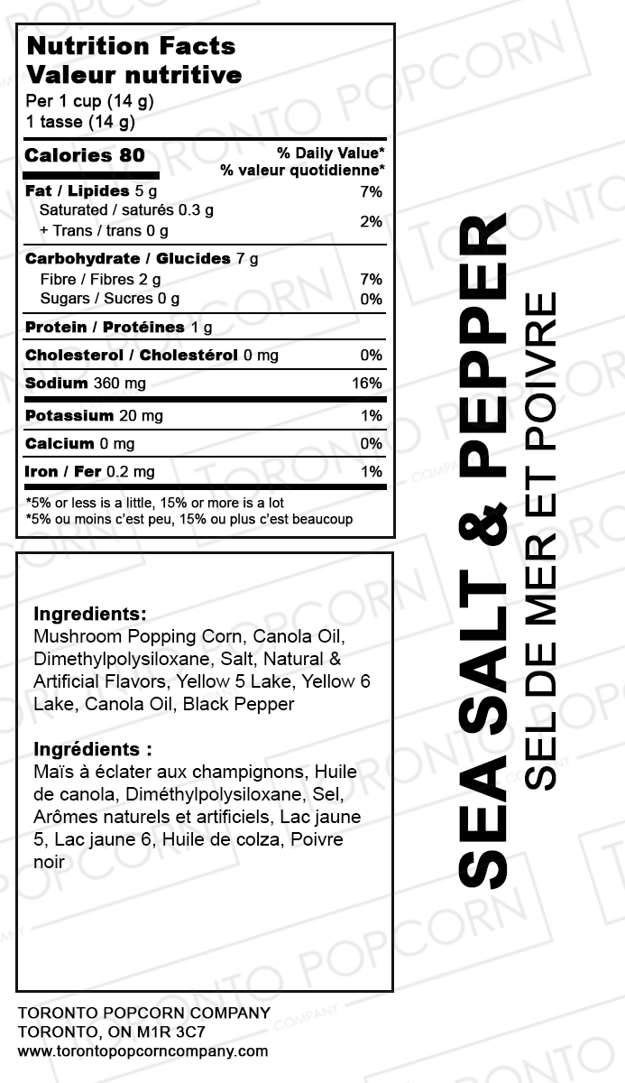 Popcorn sel et poivre