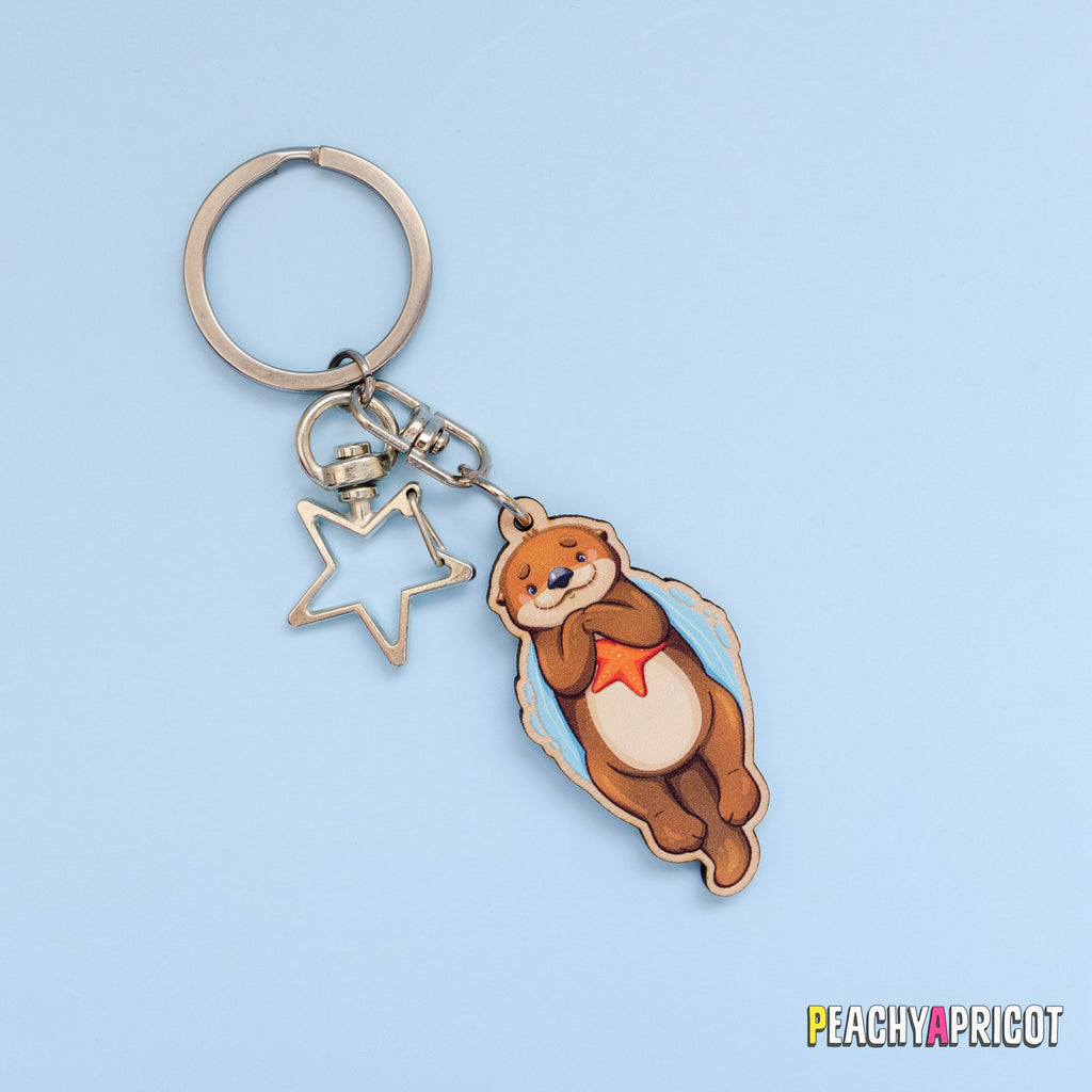 Happy Sea Otter Keychain
