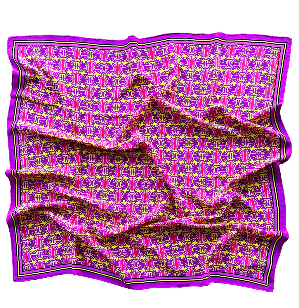 seashell samba amethyst silk scarf