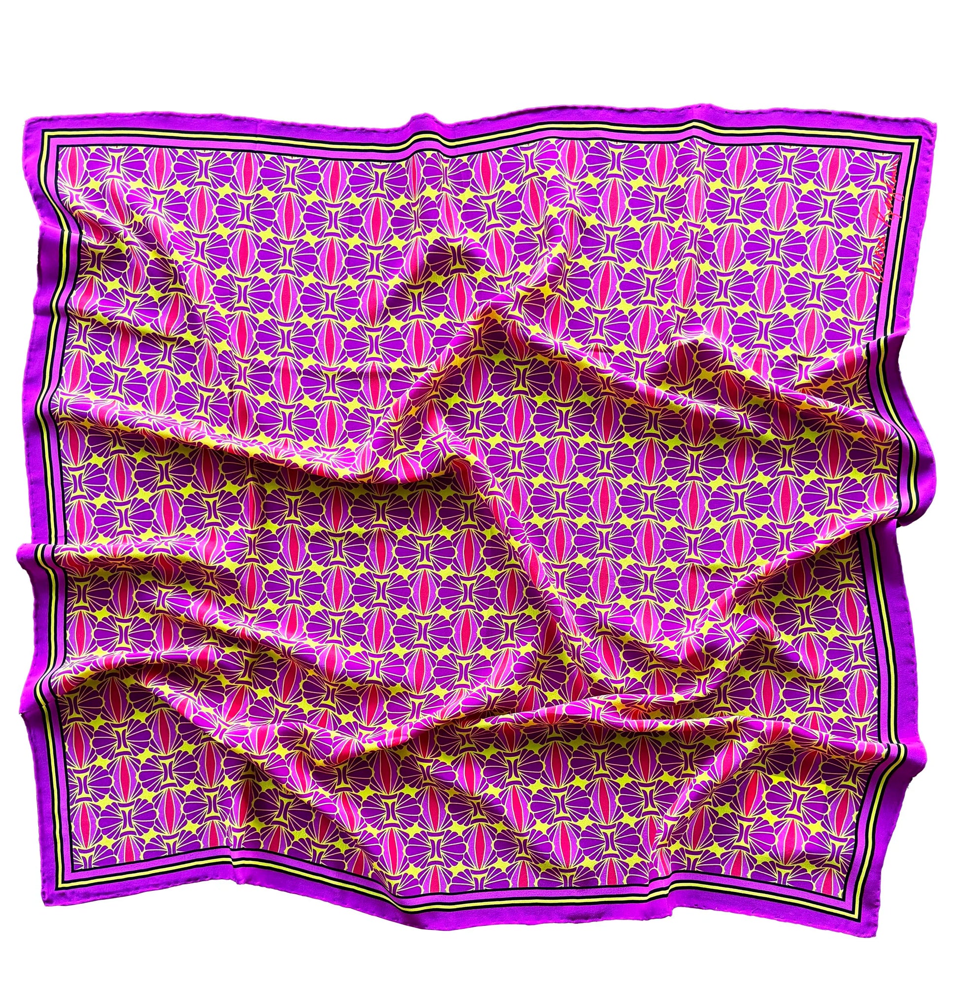 seashell samba amethyst silk scarf