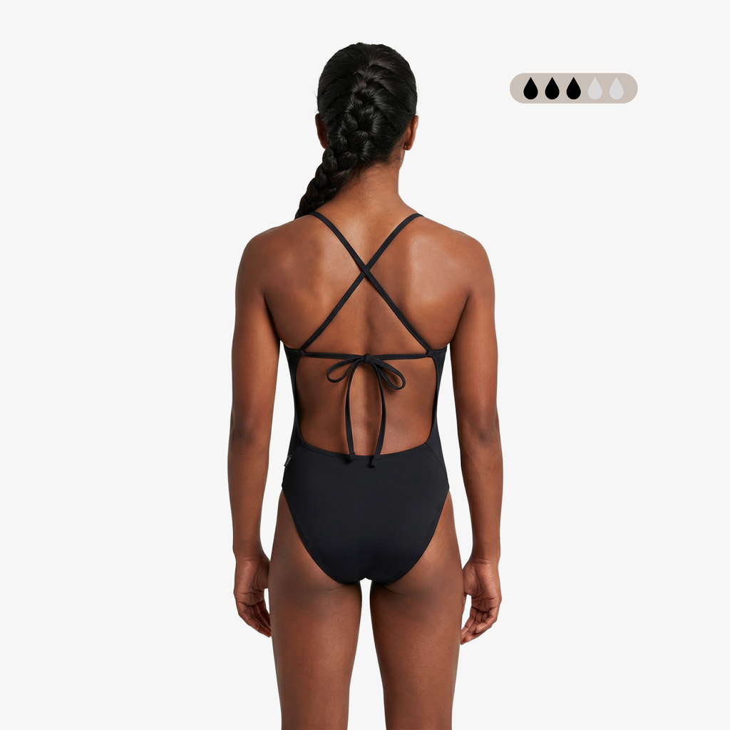 Maillot de bain une pièce menstruel SecureFlo Onyx à nouer dans le dos, par Norca