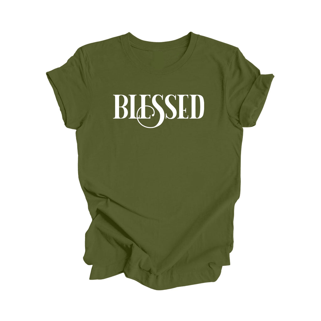 Blessed - Positive Quote Shirt, Inspirational Shirt, Motivational Shirt, Grateful Shirts, Thankful T-shirt, Religious Shirt, Christian Shirt, Faith Shirt, Gift For Her, Gift For Him - Inspired X