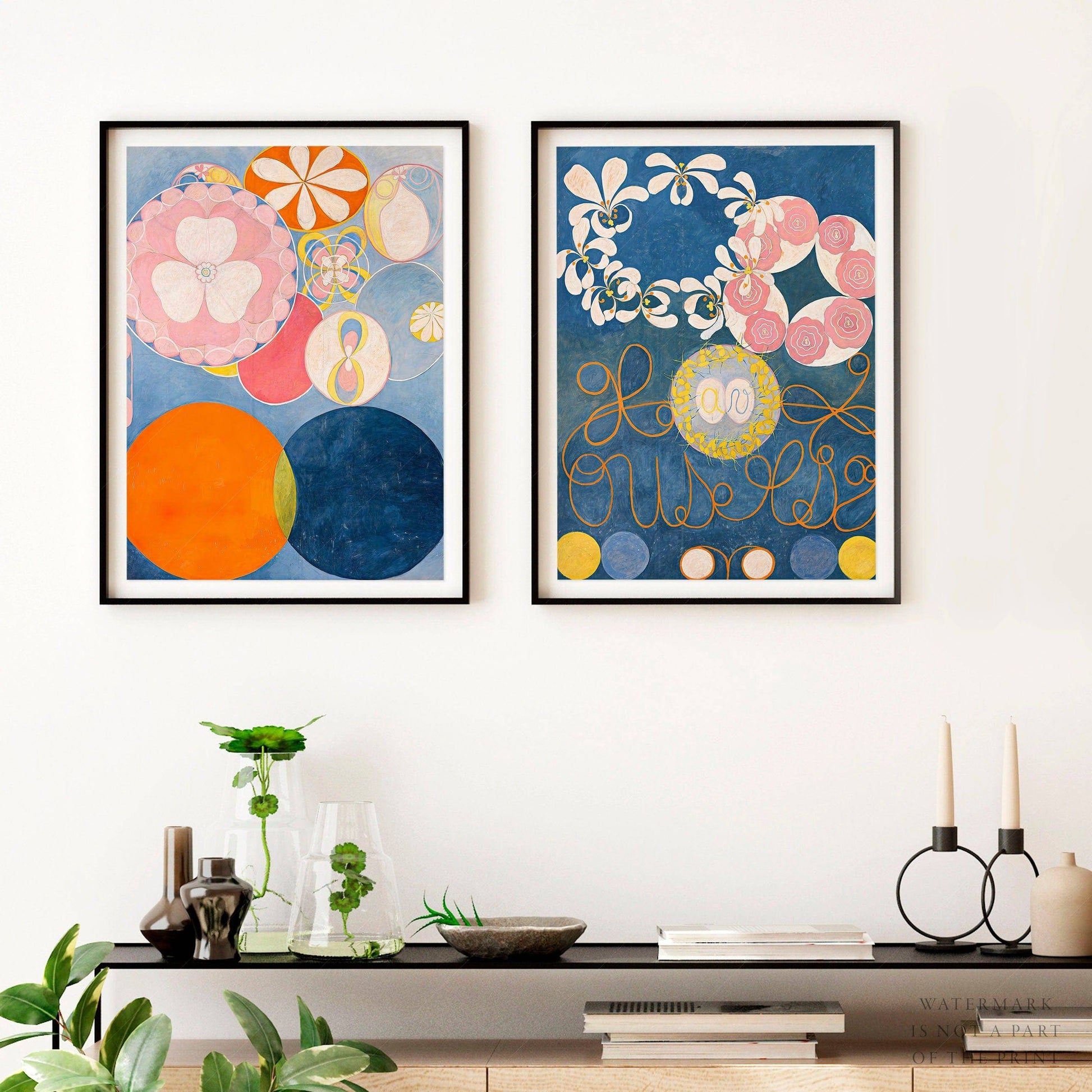 Hilma af Klint The Ten Largest Childhood Set of 2 Art Prints – Abstract Wall Art