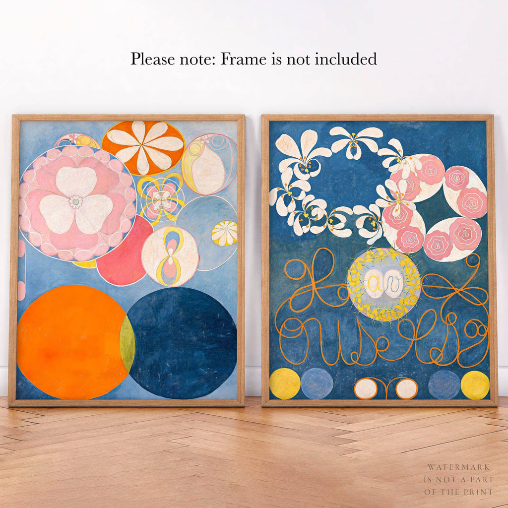 Hilma af Klint The Ten Largest Childhood Set of 2 Art Prints – Abstract Wall Art