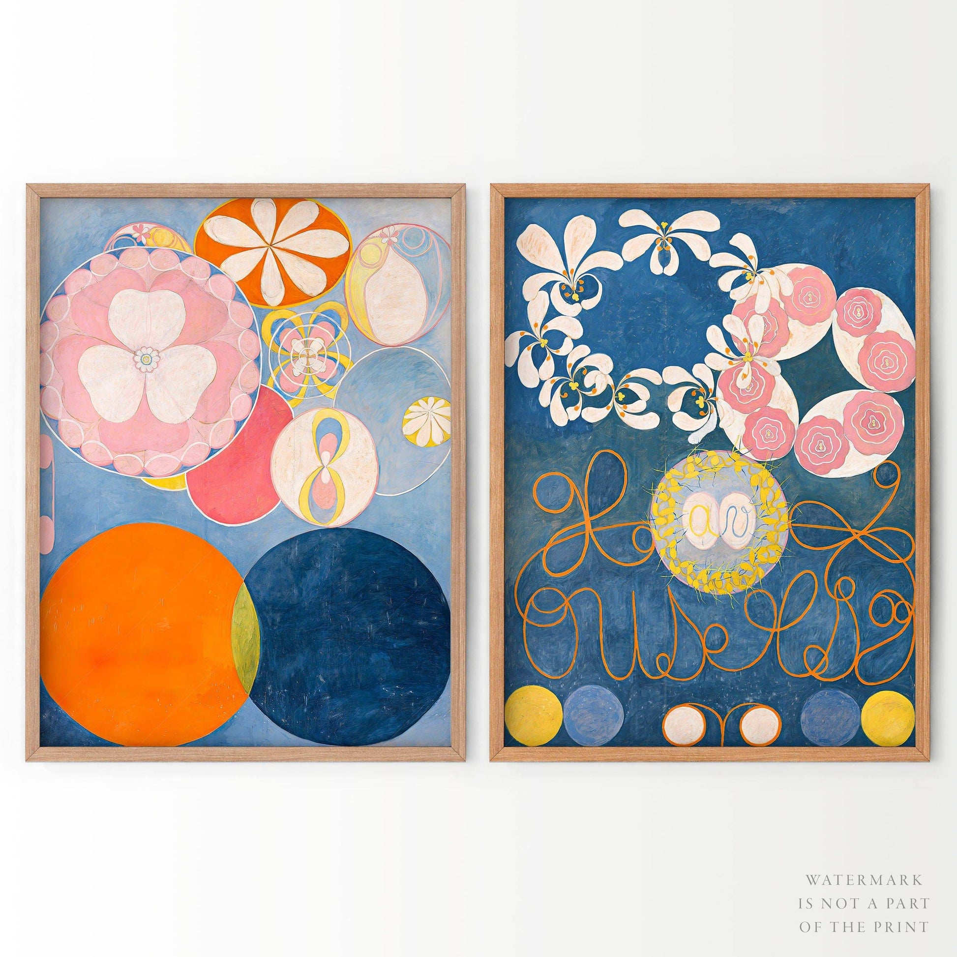 Hilma af Klint The Ten Largest Childhood Set of 2 Art Prints – Abstract Wall Art