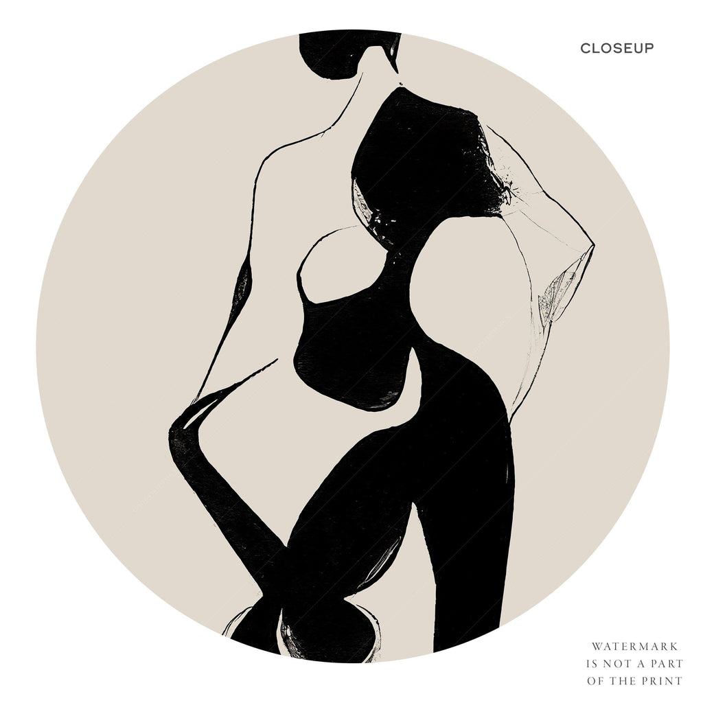 Minimalist Female Figure Line Art Print Set – Modern Black & White Wall Art