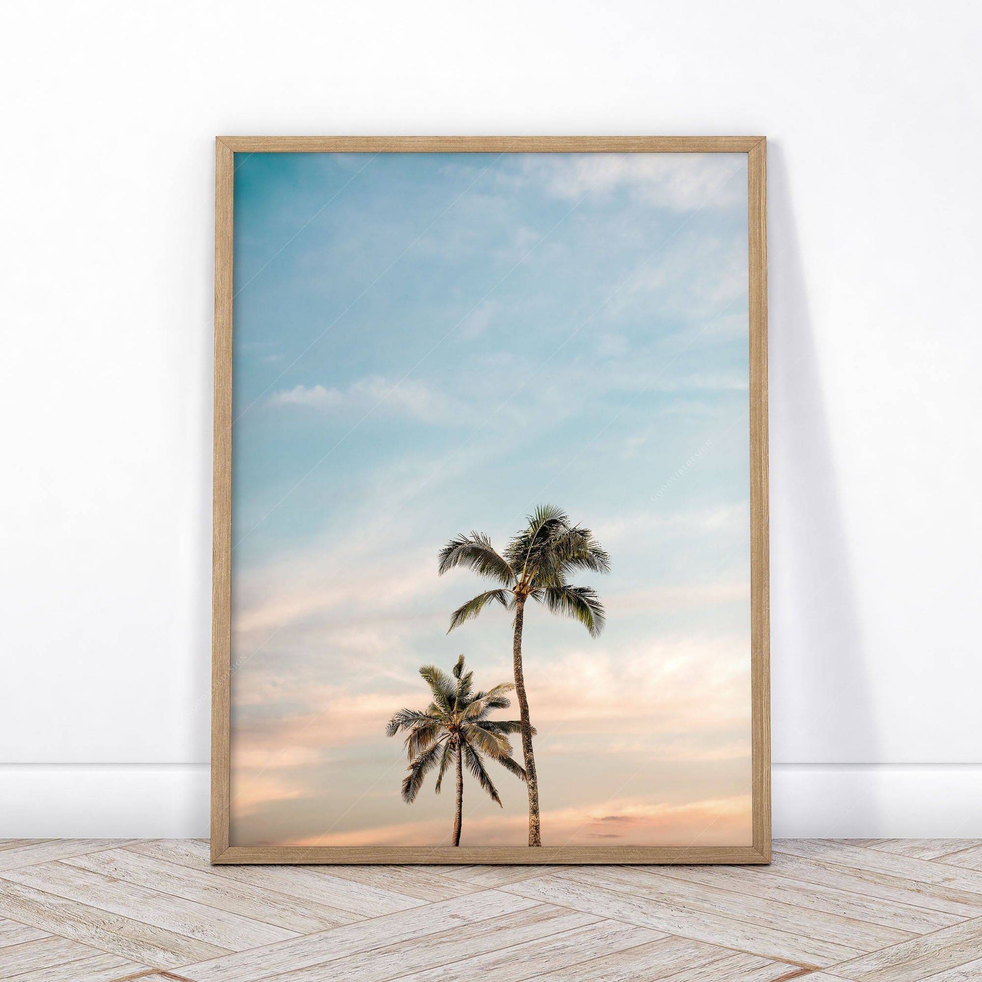 Beach Triptych Set of 3 Prints – Coastal VW Van Palm Tree Ocean Wall Art