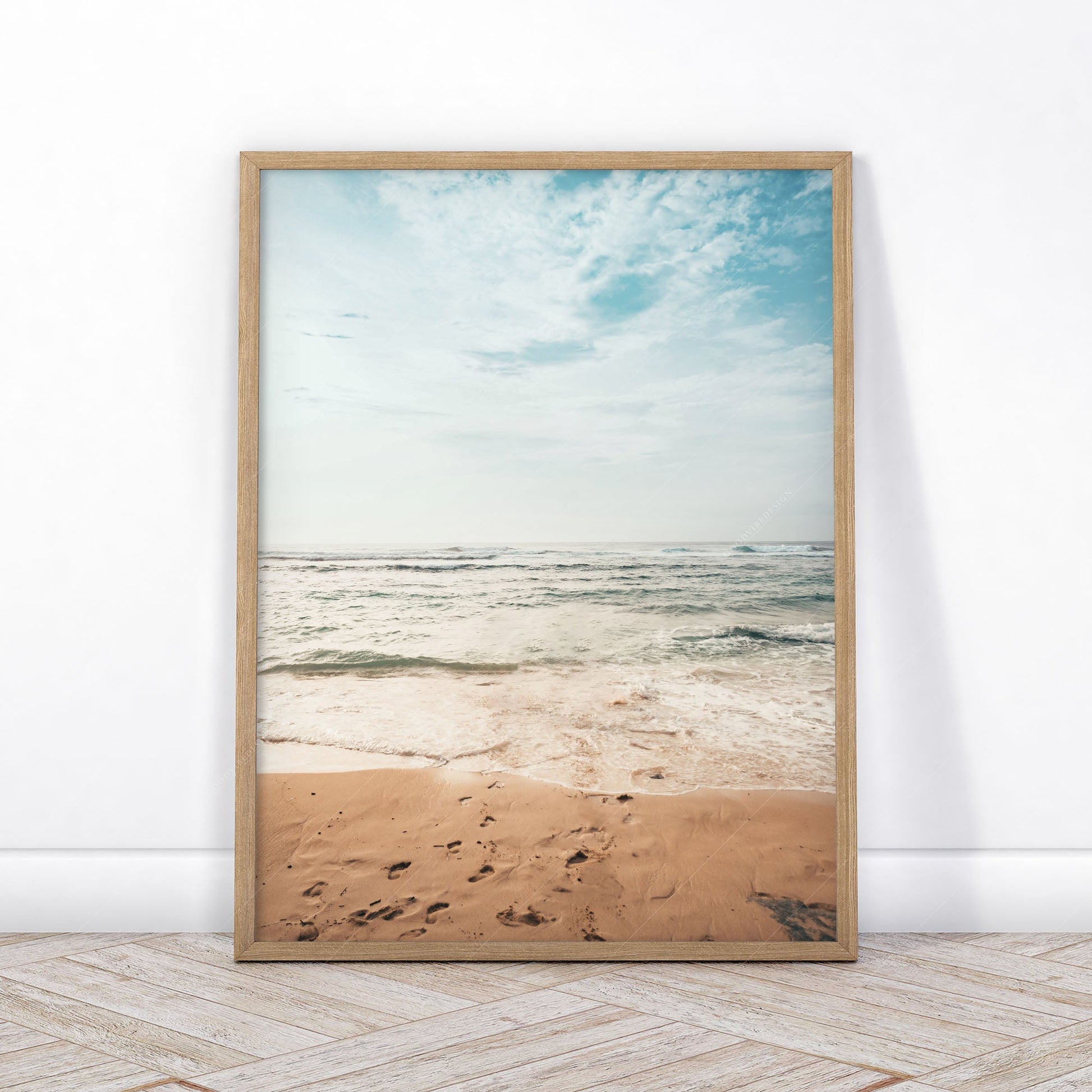 Beach Triptych Set of 3 Prints – Coastal VW Van Palm Tree Ocean Wall Art